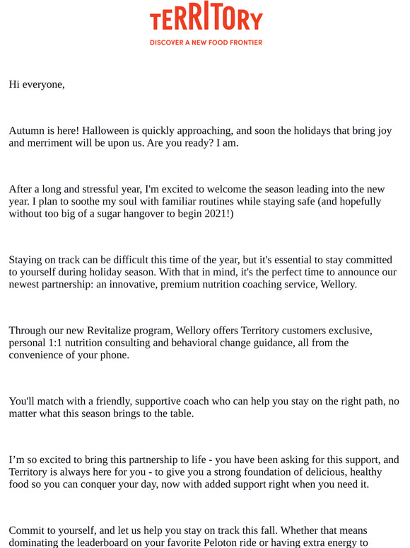 I’m excited about Territory x Wellory!