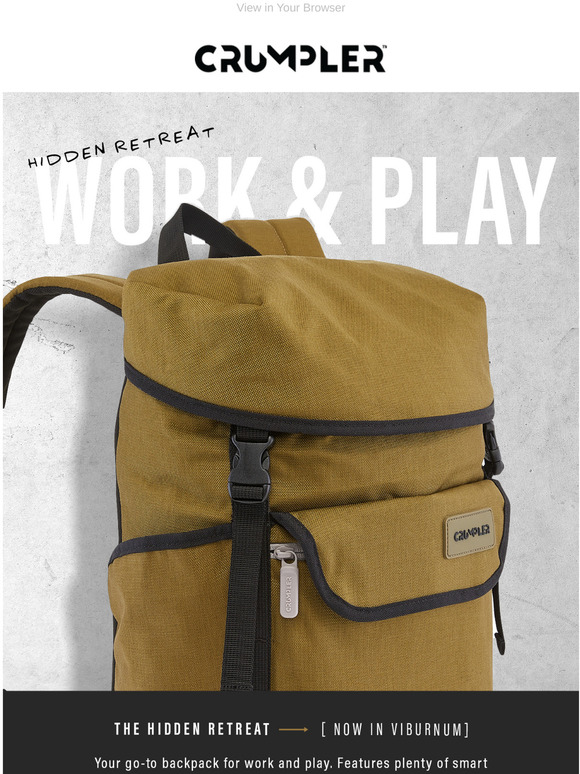 Crumpler: The Hidden Retreat Backpack | New Colour Drop | Milled