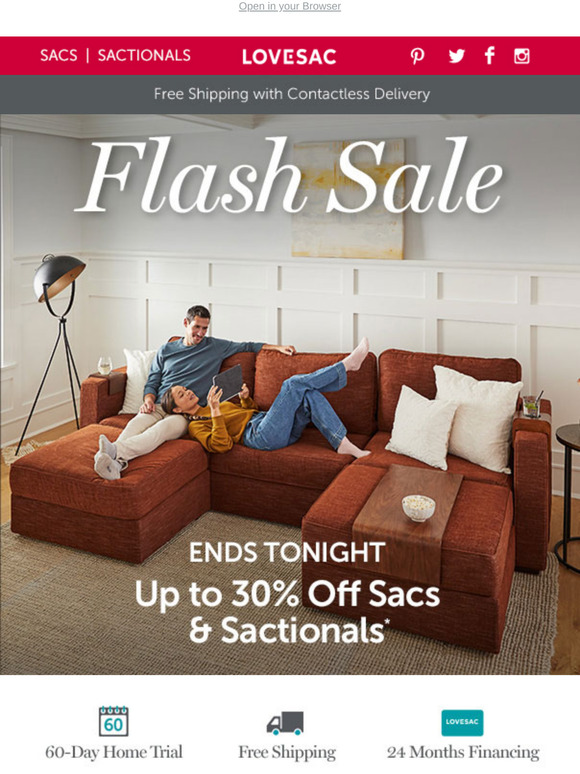 LoveSac Sale Today. Gone Tomorrow! Up to 30 Off Sacs and Sactionals