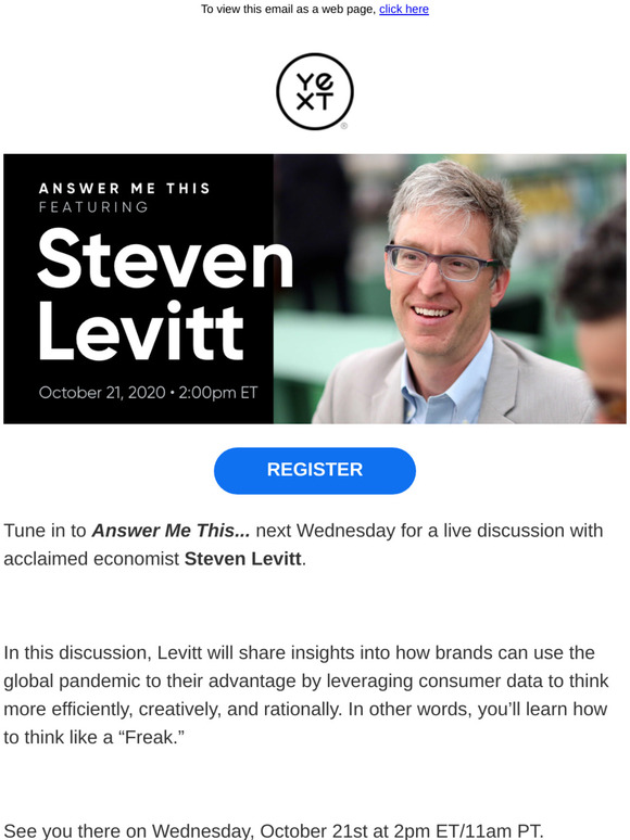 Don’t miss Steven Levitt in conversation with Yext