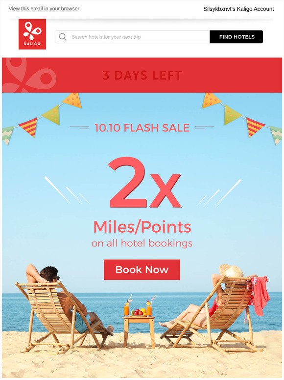 -DAYS LEFT! Enjoy DOUBLE miles/points on all hotel bookings!