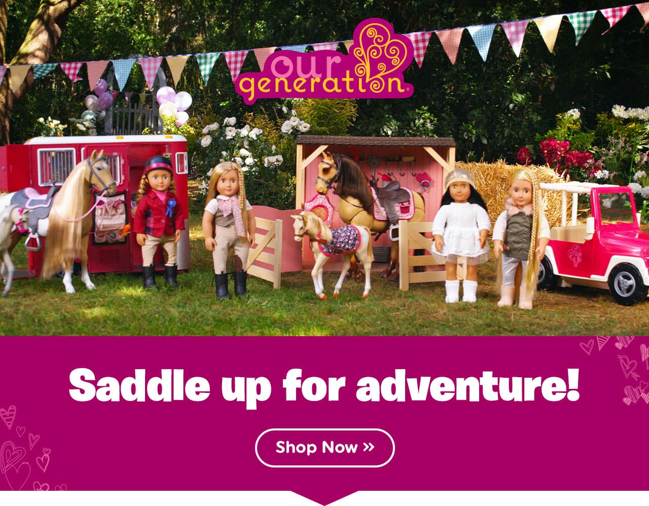 our generation 70.37880 saddle toy horse stables