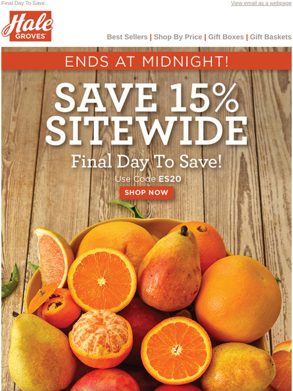 Hale Groves Ends At Midnight! Save 15 Sitewide. Milled