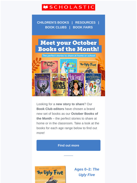 Scholastic Book Clubs: Meet your October Books of the Month! | Milled