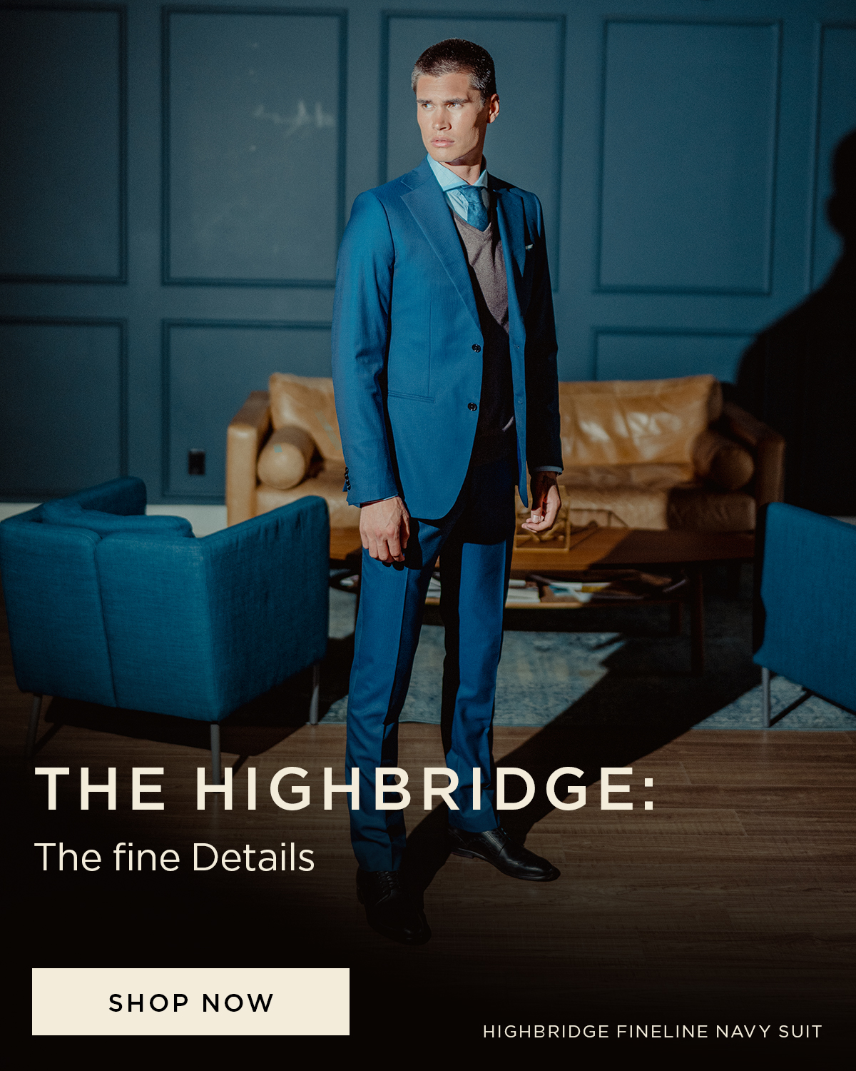 highbridge fineline midnight blue suit