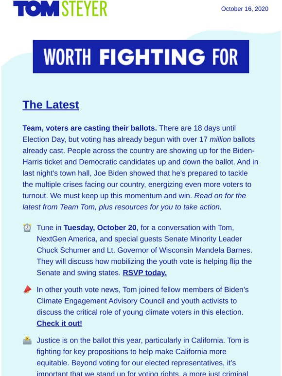 This week’s newsletter: the youth vote, Biden’s climate plan, Indigenous People’s Day and more.