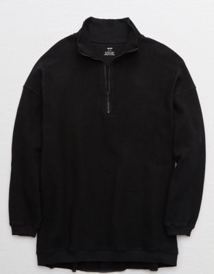 corded oversized quarter zip sweatshirt