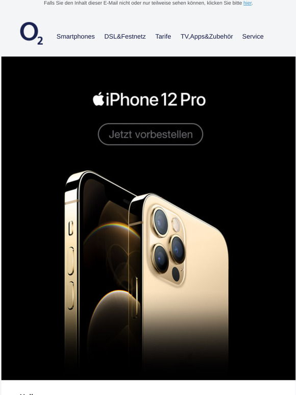 Jetzt das iPhone 12 Pro bei o2 vorbestellen.