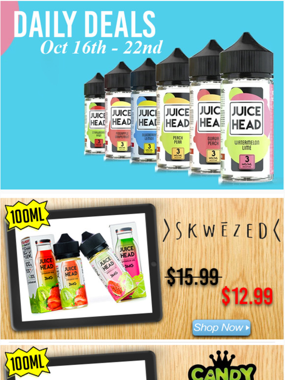 Daily Deals: Juice Head & Candy King 100mL $12.99