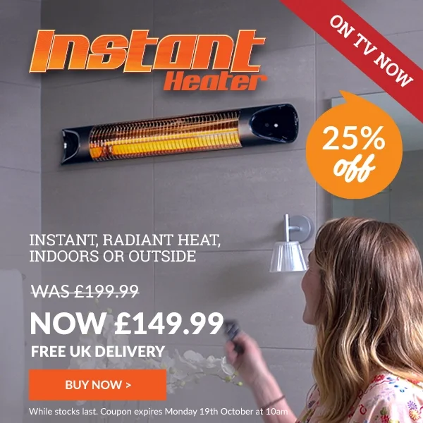 JML Instant Heater Indoor/Outdoor Radiation Heater That Saves time and Money Instant-Heat