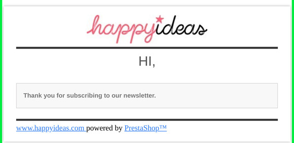 [www.happyideas.com ] Newsletter confirmation