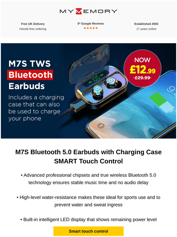m7s bluetooth 5.0 earbuds