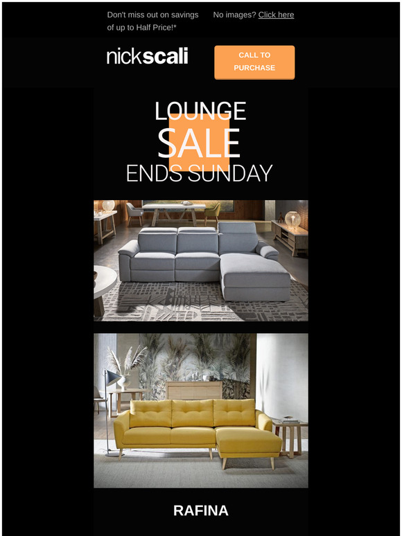 Nick Scali Online Lounge Sale, ENDS SUNDAY Milled