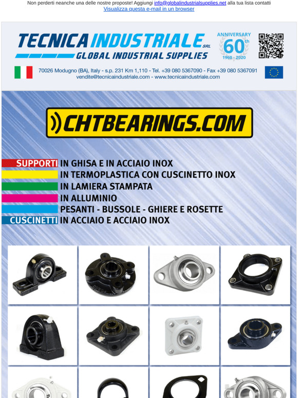 supporti in ghisa, in acciaio inox, in termoplastica con cuscinetti inox, in lamiera stampata