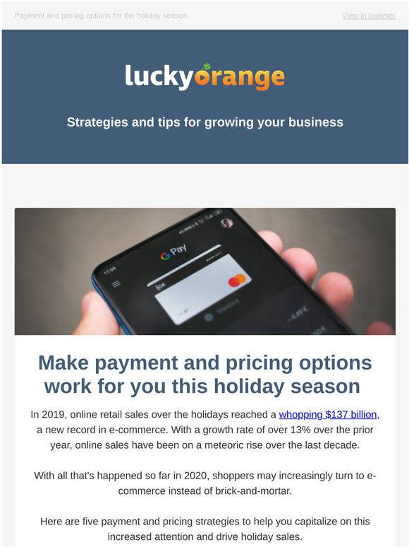Getting creative with payment and pricing options