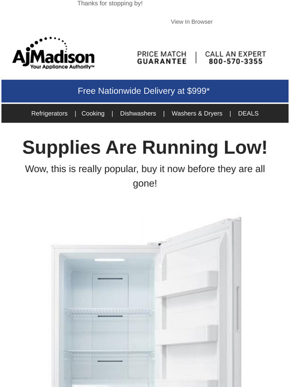 Aj Madison Almost Sold Out Frigidaire 20 Cu Ft Upright Freezer