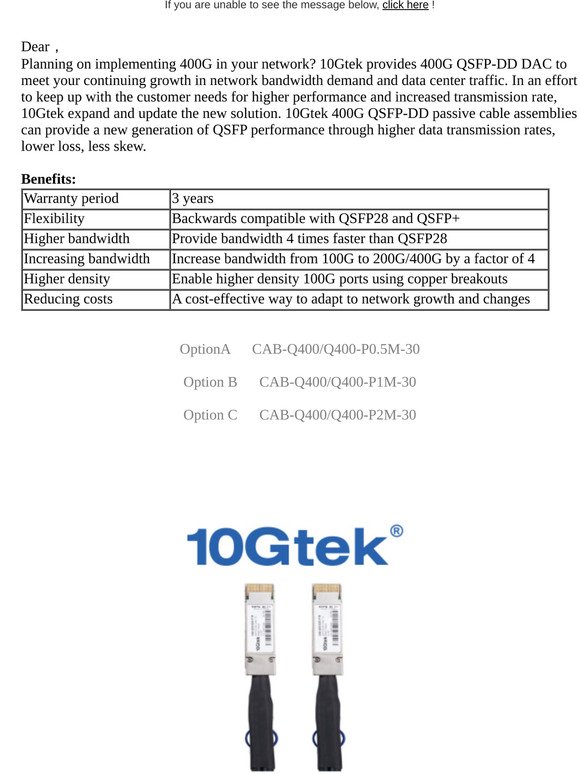 400G QSFP-DD DAC--High Capacity Connectivity Solution