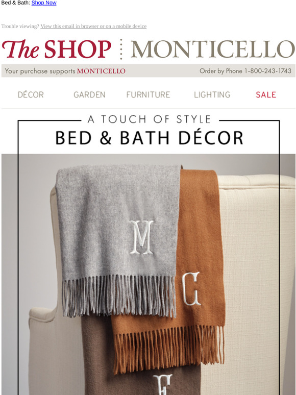 A touch of style for your Bed + Bath