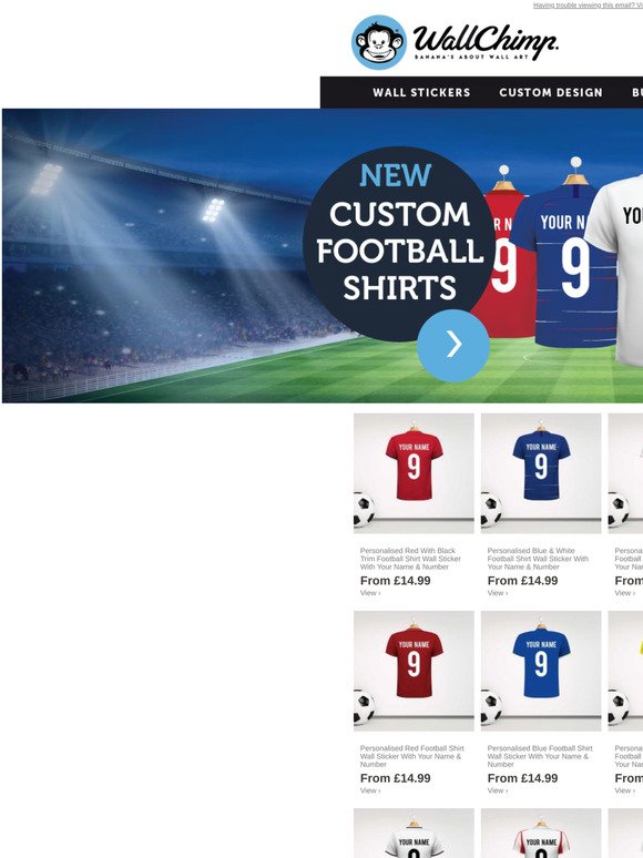 New 2020/21 Football Shirt Wall Sticker Range - Shop From £14.99