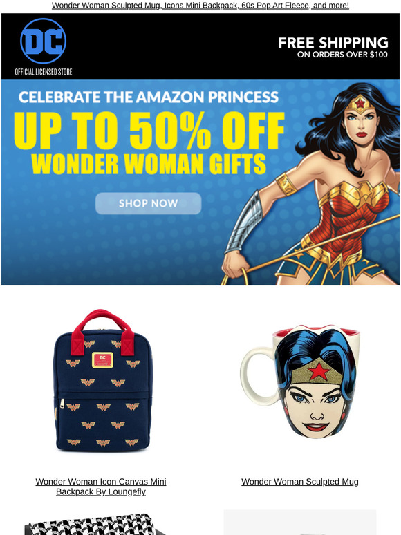 Save up to 50% on Wonder Woman Gifts!