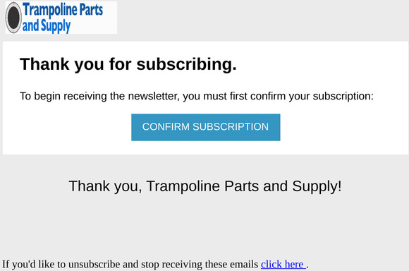 Newsletter subscription confirmation