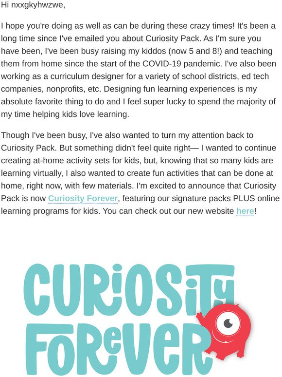 Curiosity Pack is now Curiosity Forever! 🎉