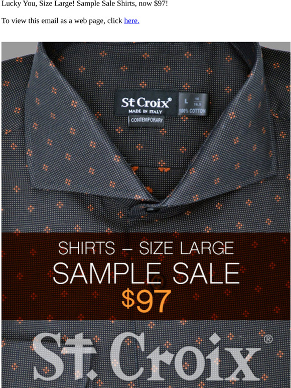 “BONUS – Size Large – Italian-made Shirt Sale… $97”