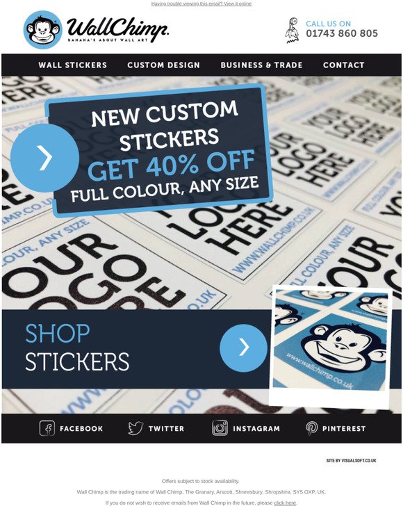 New Custom Stickers - Full Colour, Any Size, Any Shape