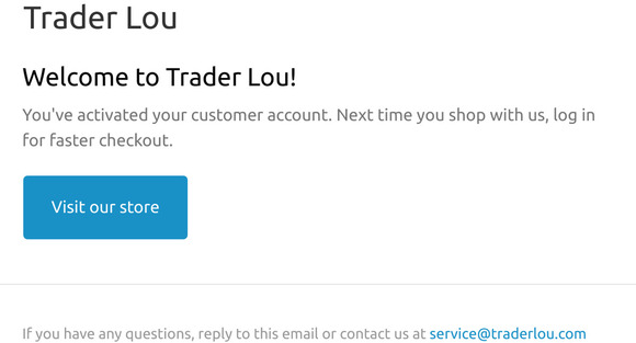 Customer account confirmation