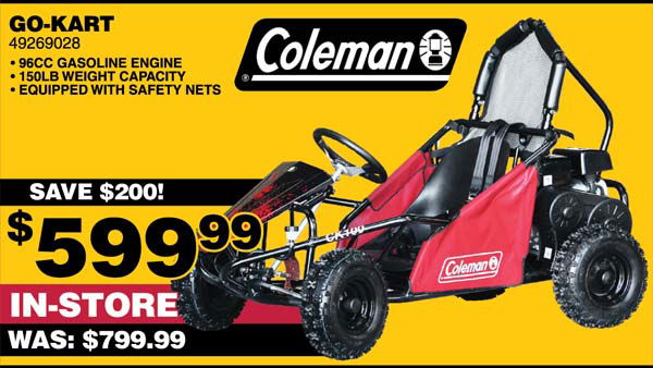 coleman go kart black friday