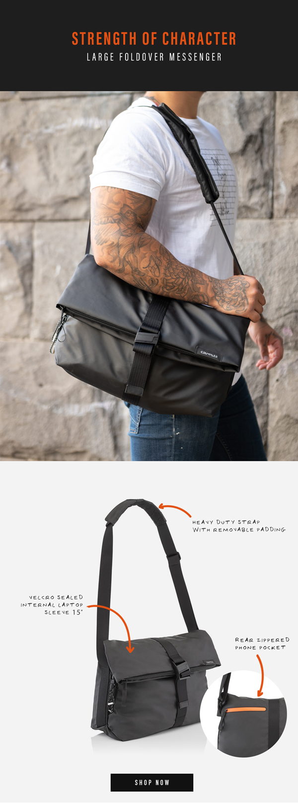 crumpler shape of character messenger bolsa