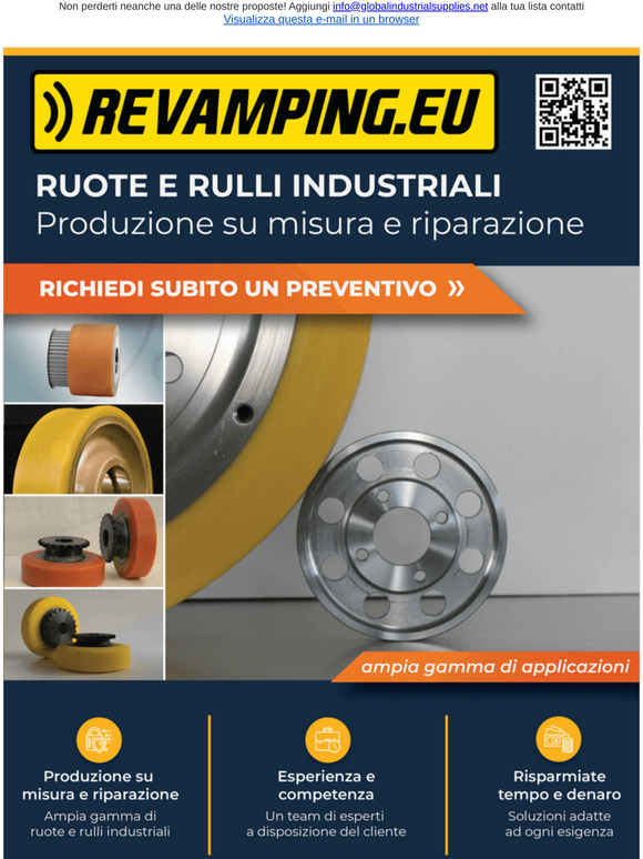 ruote e rulli industriali: riparazione e produzione a disegno