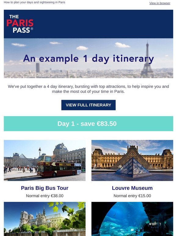 Your example Paris itinerary