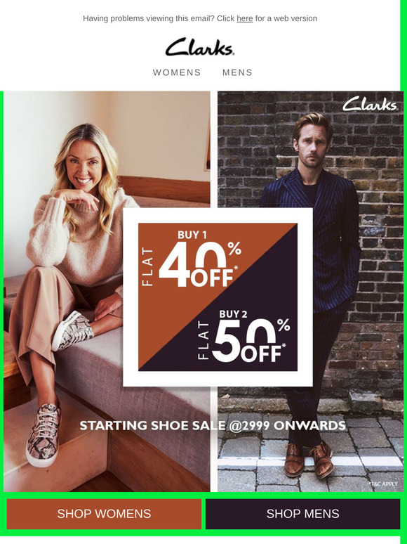 clarks 40 off sale