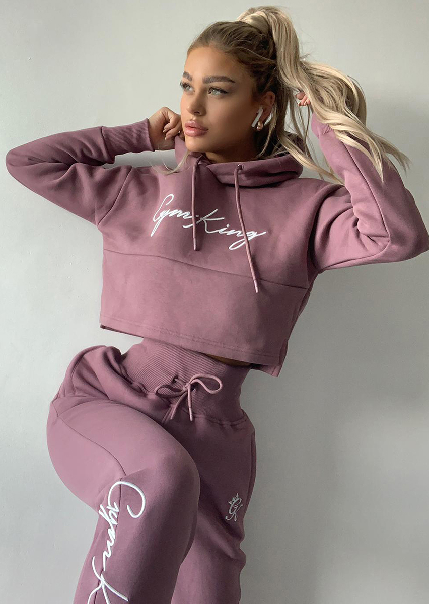 pink gym king tracksuit womens