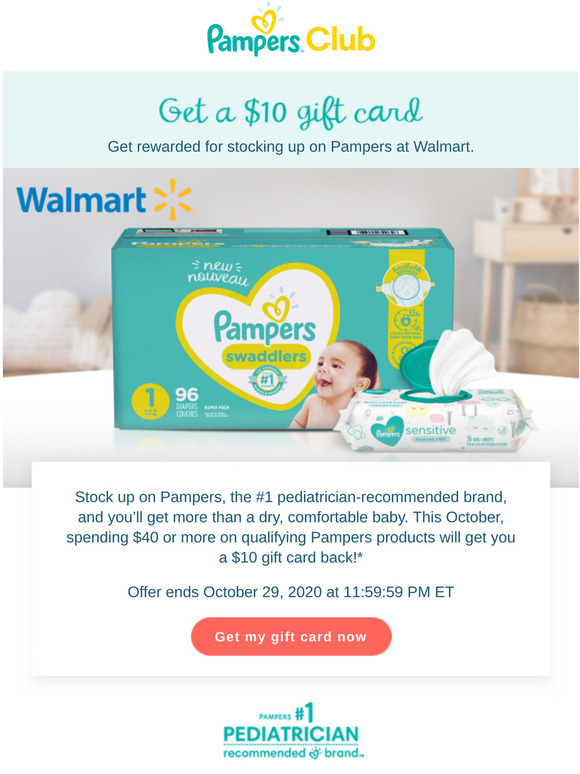 Pampers Spend 40, get 10 back Milled