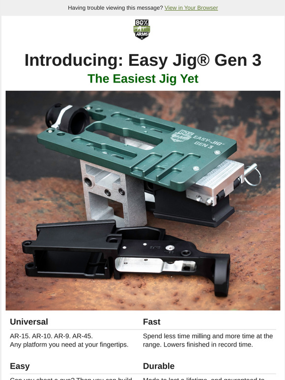 80 Arms Introducing Easy Jig® Gen 3 Milled