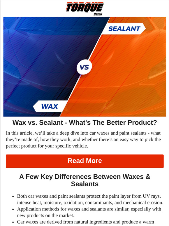 Torque Detail Paint Sealant vs Car Wax What's the Difference? Milled