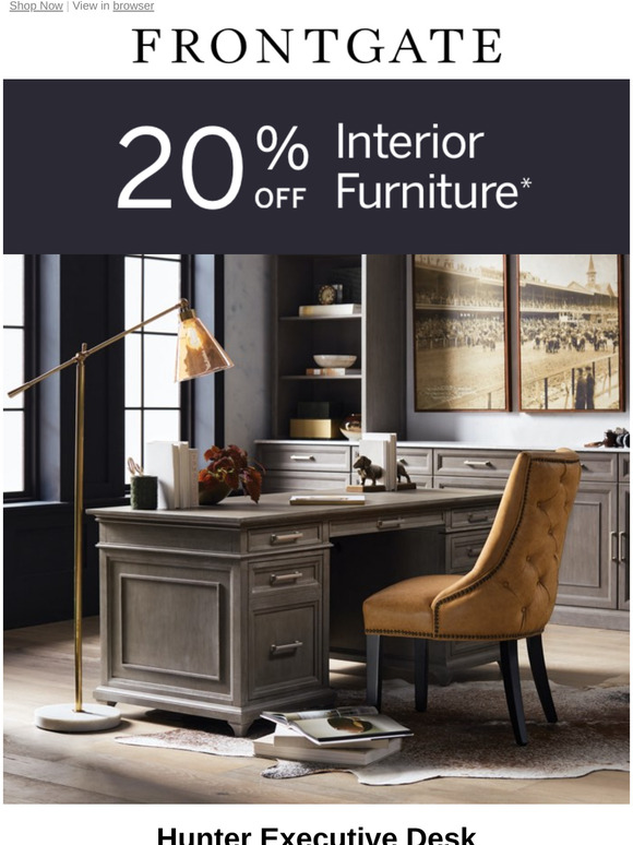 Frontgate Starts now! 20 off interior furniture. Milled
