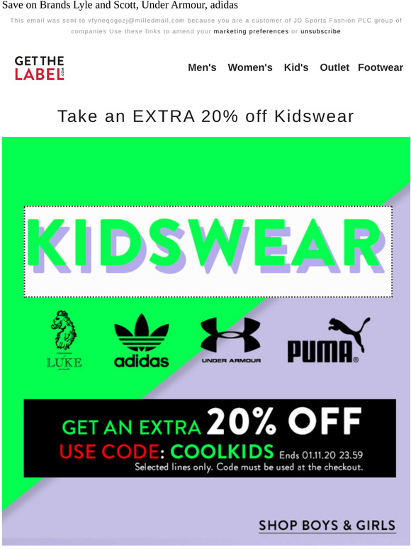 under armour for kidswear