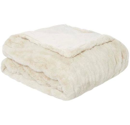 biba blush faux fur throw