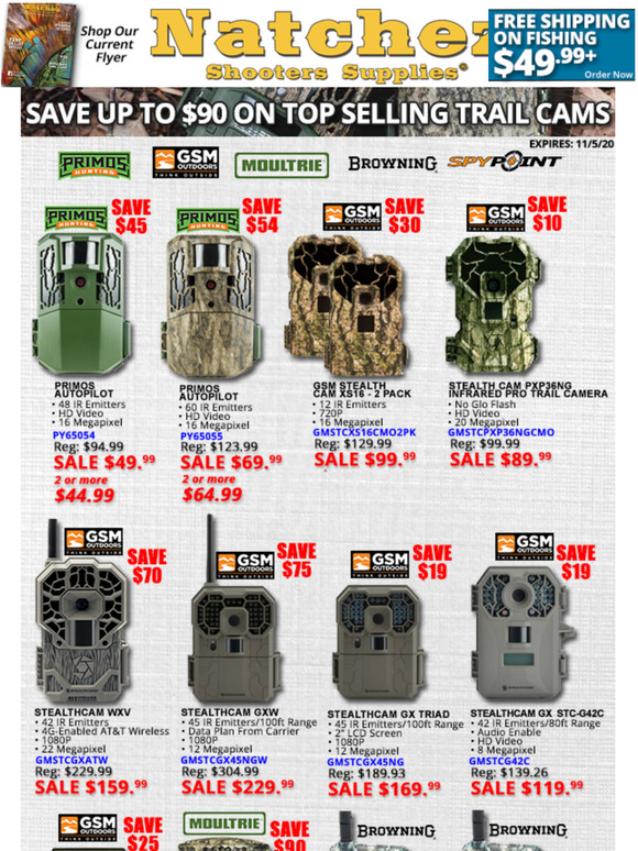 Natchez Shooters Supplies: Save up to $90 on Top Selling Trail Cams ...