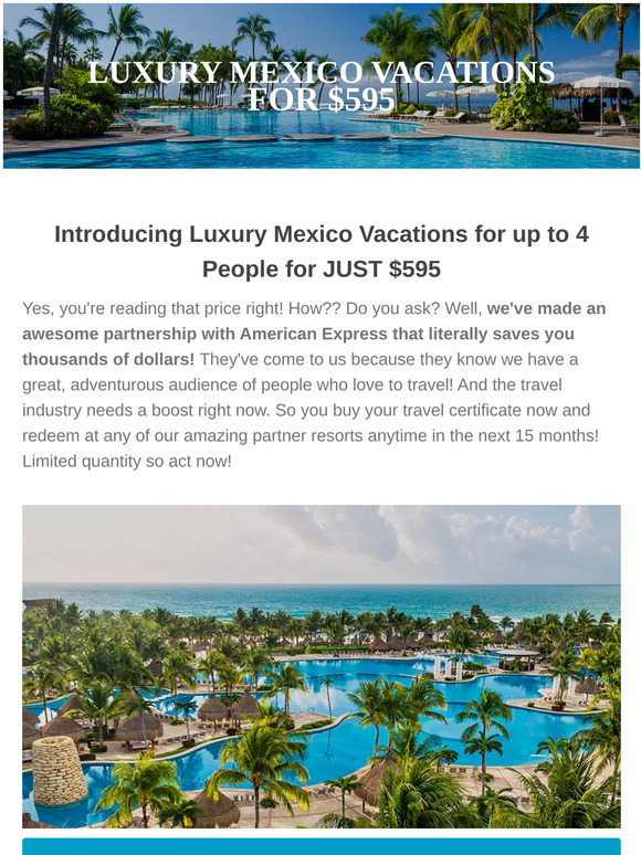 🌴 Flexible Luxury Mexico Vacations For Just $595!!