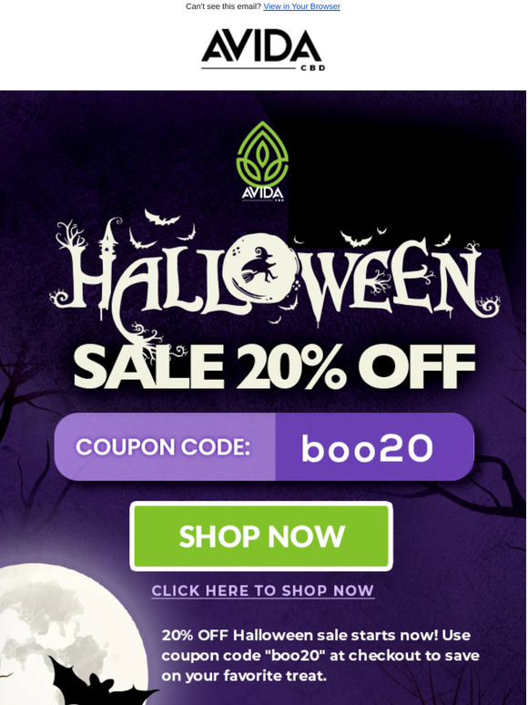 🎃  BOO! 20% OFF Halloween Sale Going On Now.