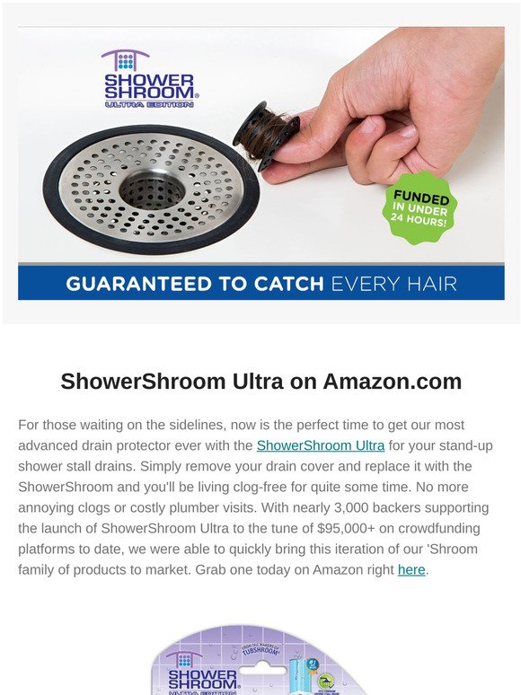 TubShroom: ShowerShroom Ultra Universal Hair Catcher is Here!
