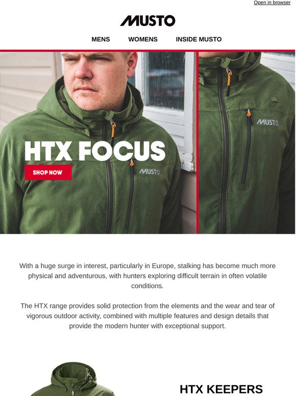 Musto.com: The HTX Range | Milled