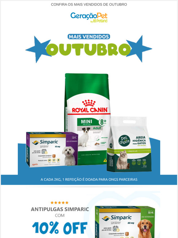 Desconto em antipulgas, rações, petiscos!