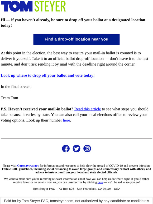 Do you have a mail-in ballot?