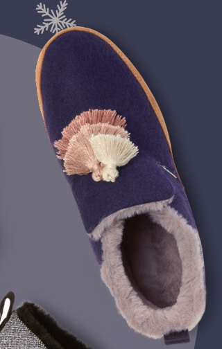 navy faux fur nahla slipper