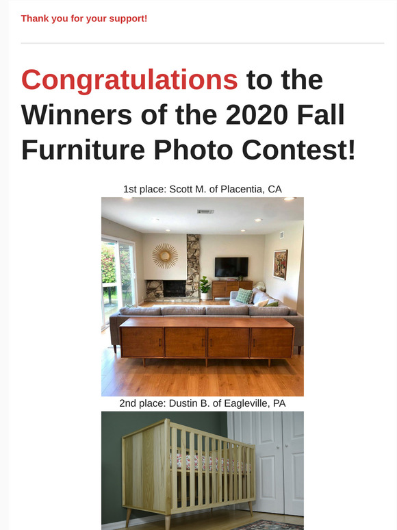 Winners of the Fall Furniture Photo Contest!